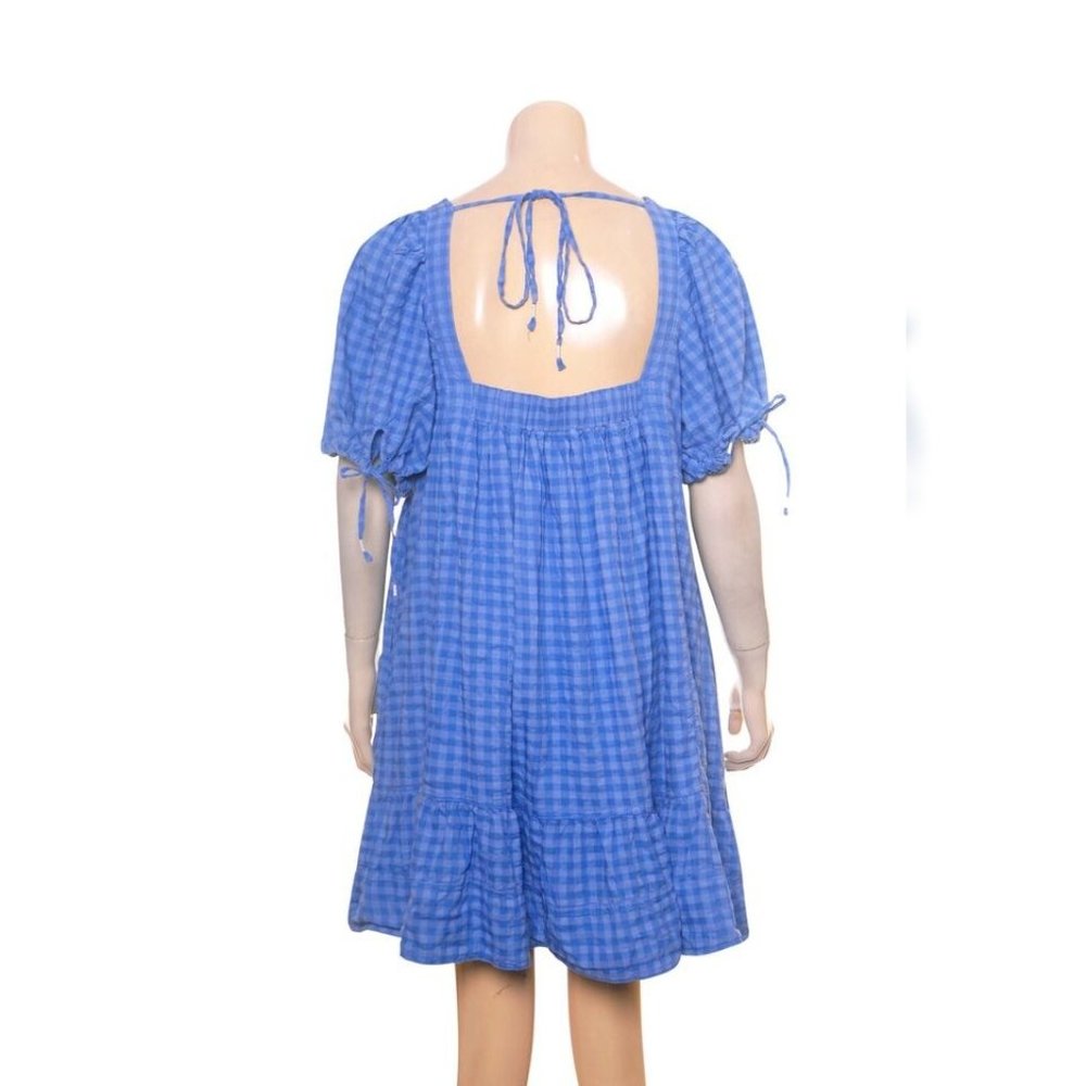 Anthropologie Pilcro Square Neck Textured Babydoll Dress L 10 Women's NEW 34104 - Picture 5 of 5